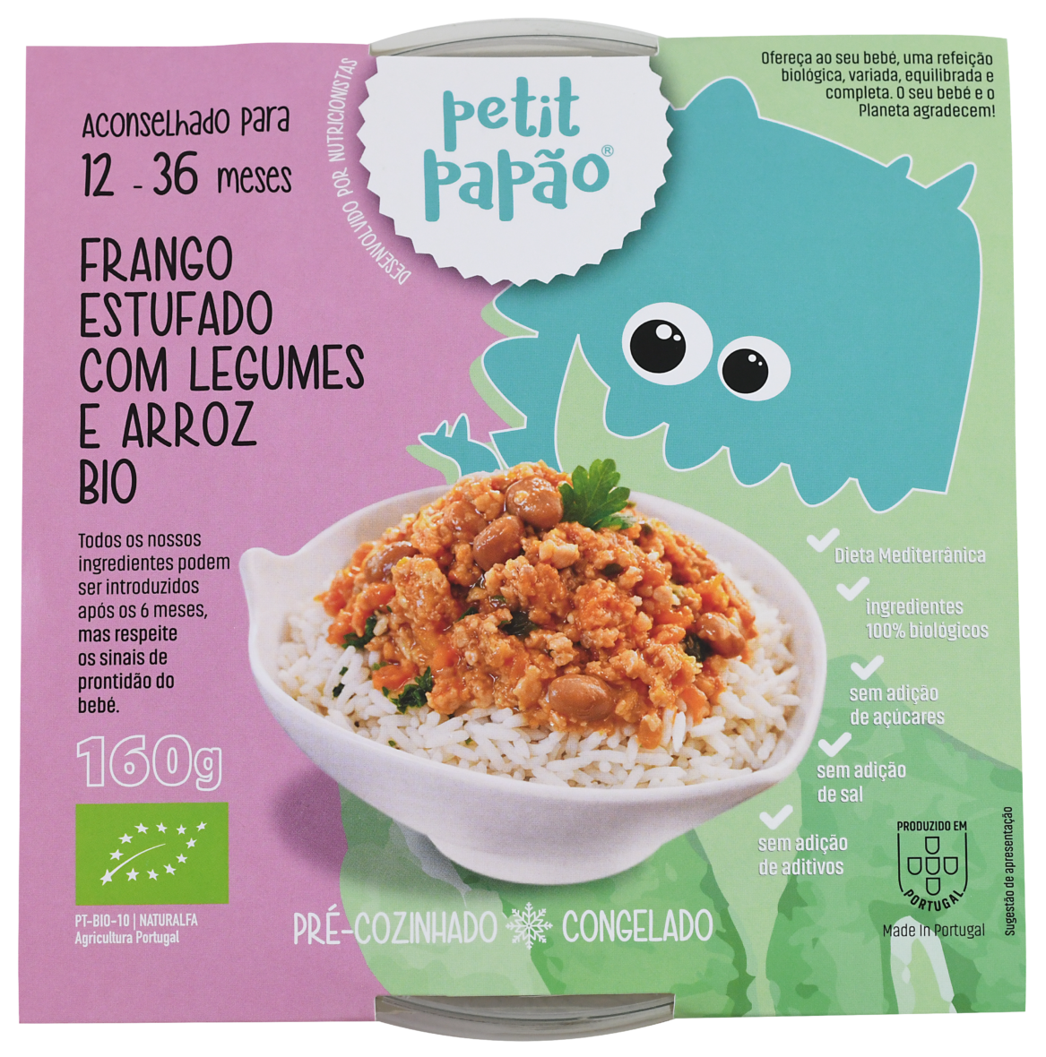 Frango Estufado com Legumes e Arroz  BIO 12-36meses