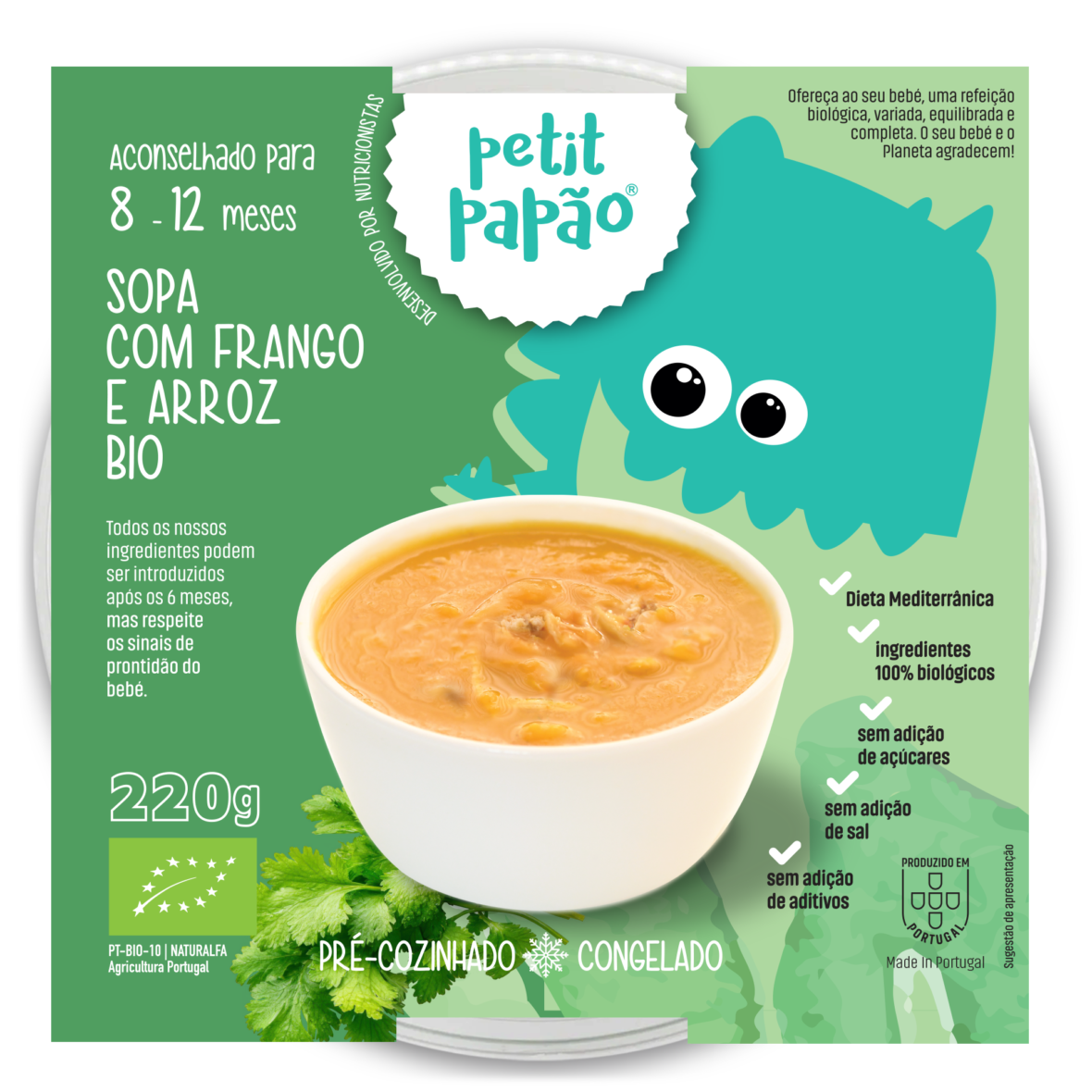 Sopa com Frango e Arroz 8+ BIO